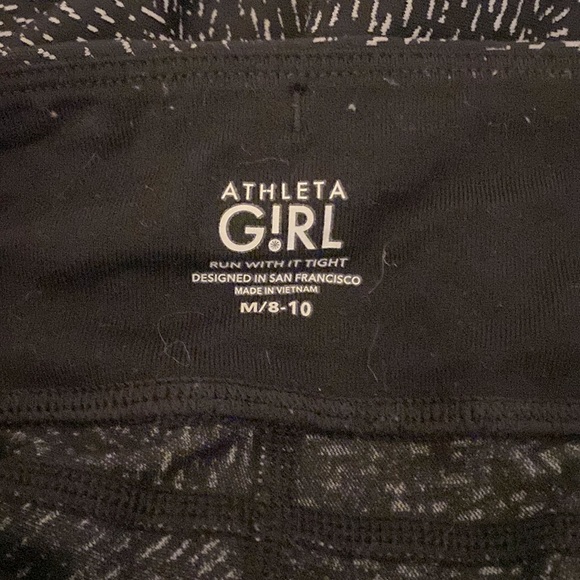 Athleta kids black and white full length leggings. - Picture 3 of 4